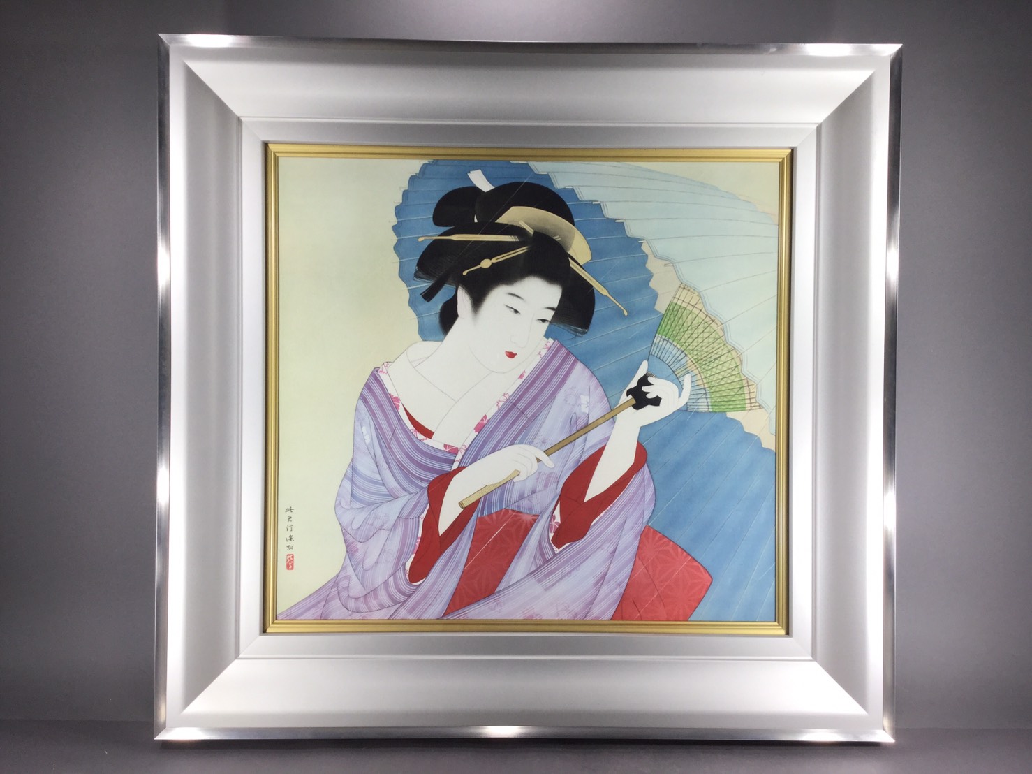 日本画家☆伊東 深水 筆作品 シルクスクーリン - 版画