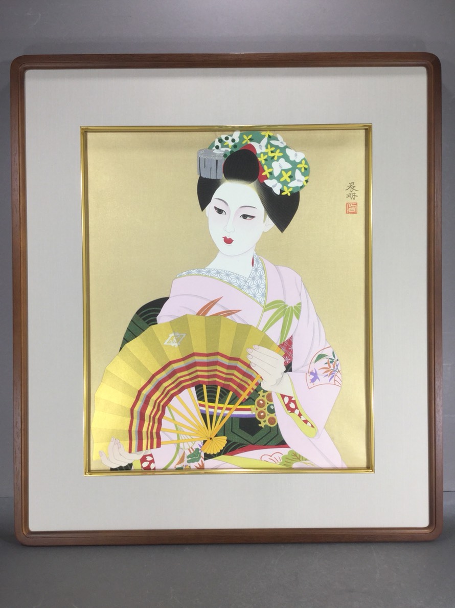 木版画 加藤晨明 舞扇 - 岐阜・愛知（名古屋）・三重・滋賀の骨董品 